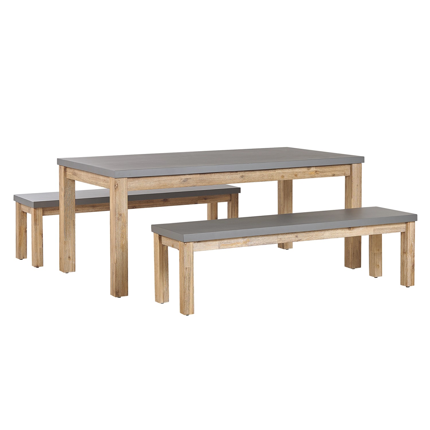 Beliani Gartentisch Set OSTUNI Grau 90x180x75 günstig online kaufen