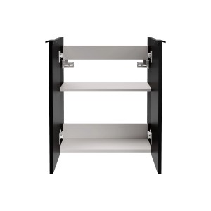 Fackelmann Mini-Waschtischunterschrank SBC, 52cm, Schwarz Matt, mit zwei Ablageflächen.