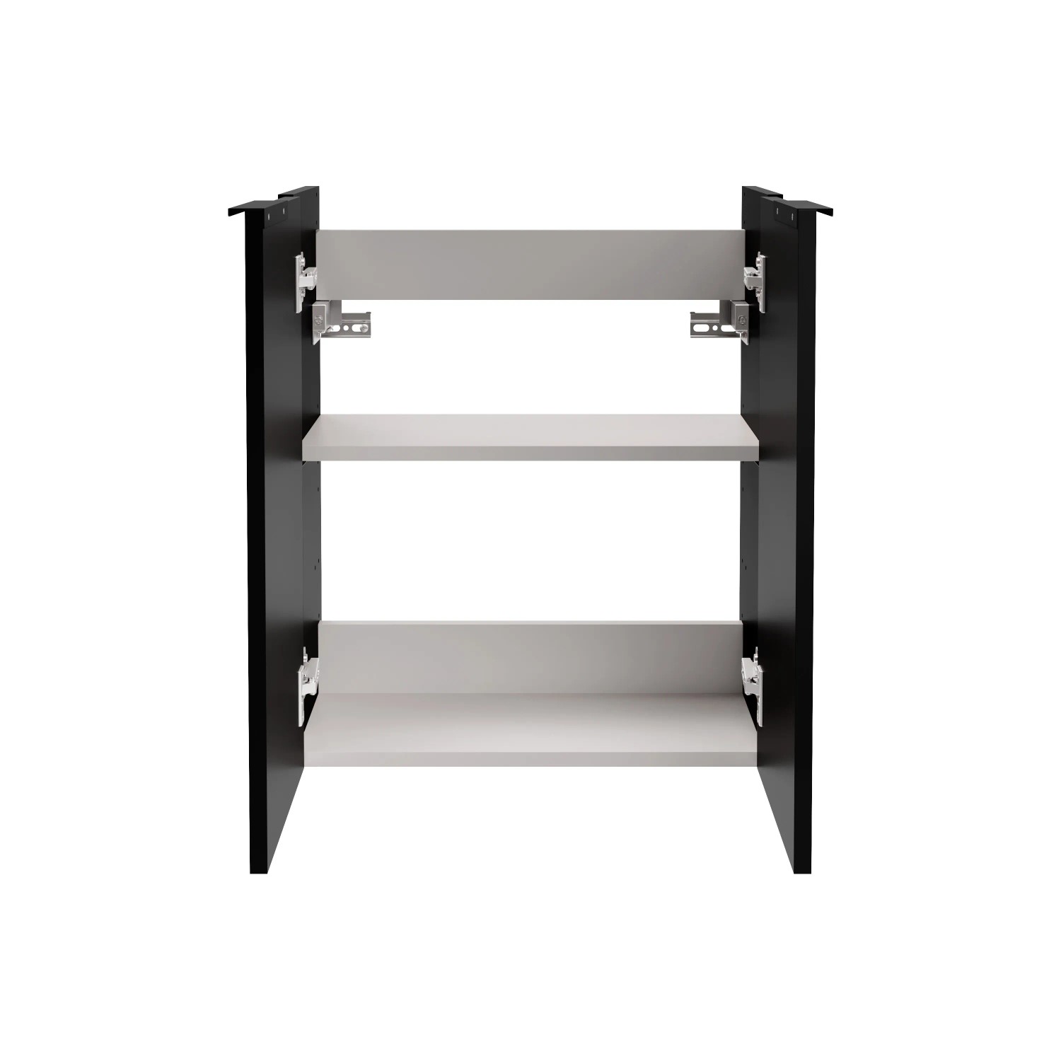 Fackelmann Mini-Waschtischunterschrank SBC, 52cm, Schwarz Matt, mit zwei Ablageflächen.