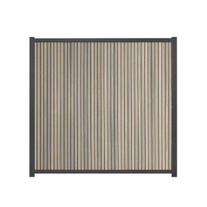 GartenLand WPC Zaun Set Shadowline Vertikal, Amethystgrau, 175x180cm, ohne Pfosten.