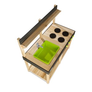 Exit Toys Yummy 100 Spielküche aus Holz mit Spüle und Herdplatten, ideal für Kinder.