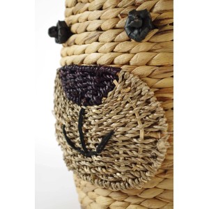 Kobolo Wäschekorb BÄR Wasserhyazinthe 40x50 cm Aufbewahrungskorb Bad