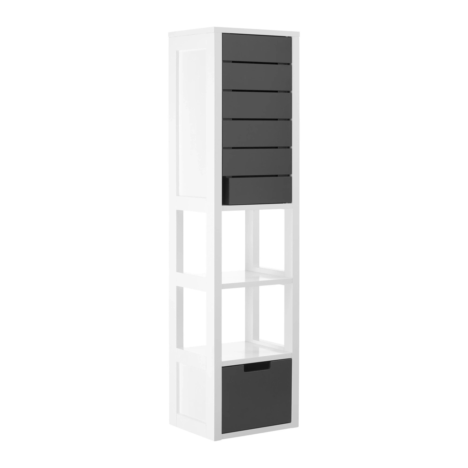 Bessagi Home Hängeschrank Tia Grau/Weiß ca. 30x116x24 cm