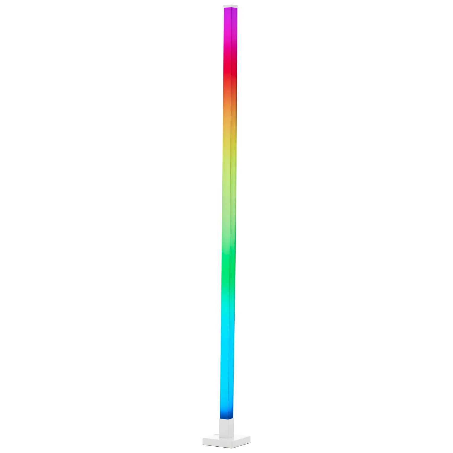 Weiße LED-Design-Stehlampe Neele mit Farbwechsel (RGB + CCT), 12,5 cm Durchmesser.