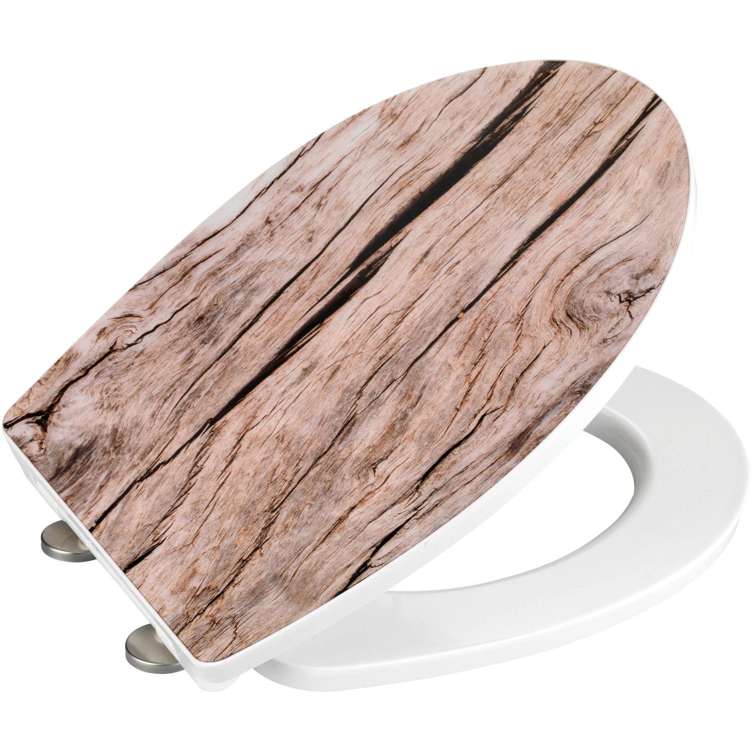 Wenko WC-Sitz Bois Duroplast mit Holz-Optik und Absenkautomatik.