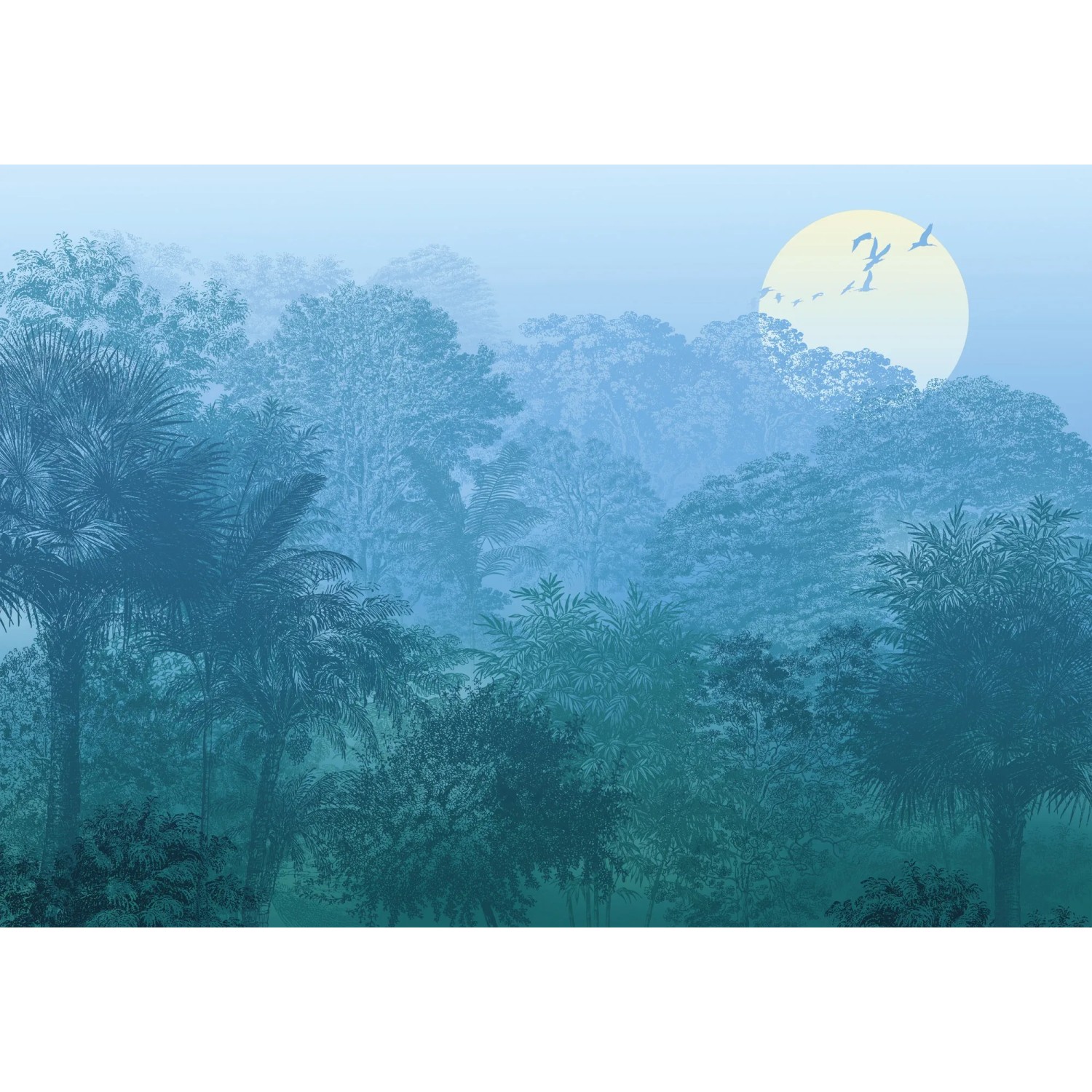 Komar Fototapete Vliestapete Deep in the Jungle, glatt, bedruckt, geblümt, floral, realistisch, 400 x 280 cm