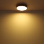 Graphitfarbene LED-Deckenleuchte Doro, rund, mit warmweißem Lichtschein.