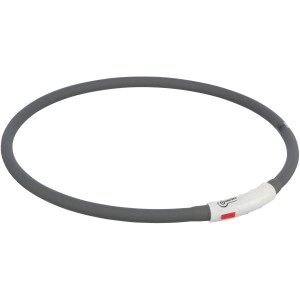 Jollypaw Leuchtring, USB, Silikon, Grafit, XS-XL, 70cm. Hundehalsband für mehr Sicherheit im Dunkeln.