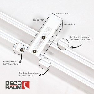 Deco-Raum Gardinenschiene nach Maß 2-Lauf Loft Weiß 160cm