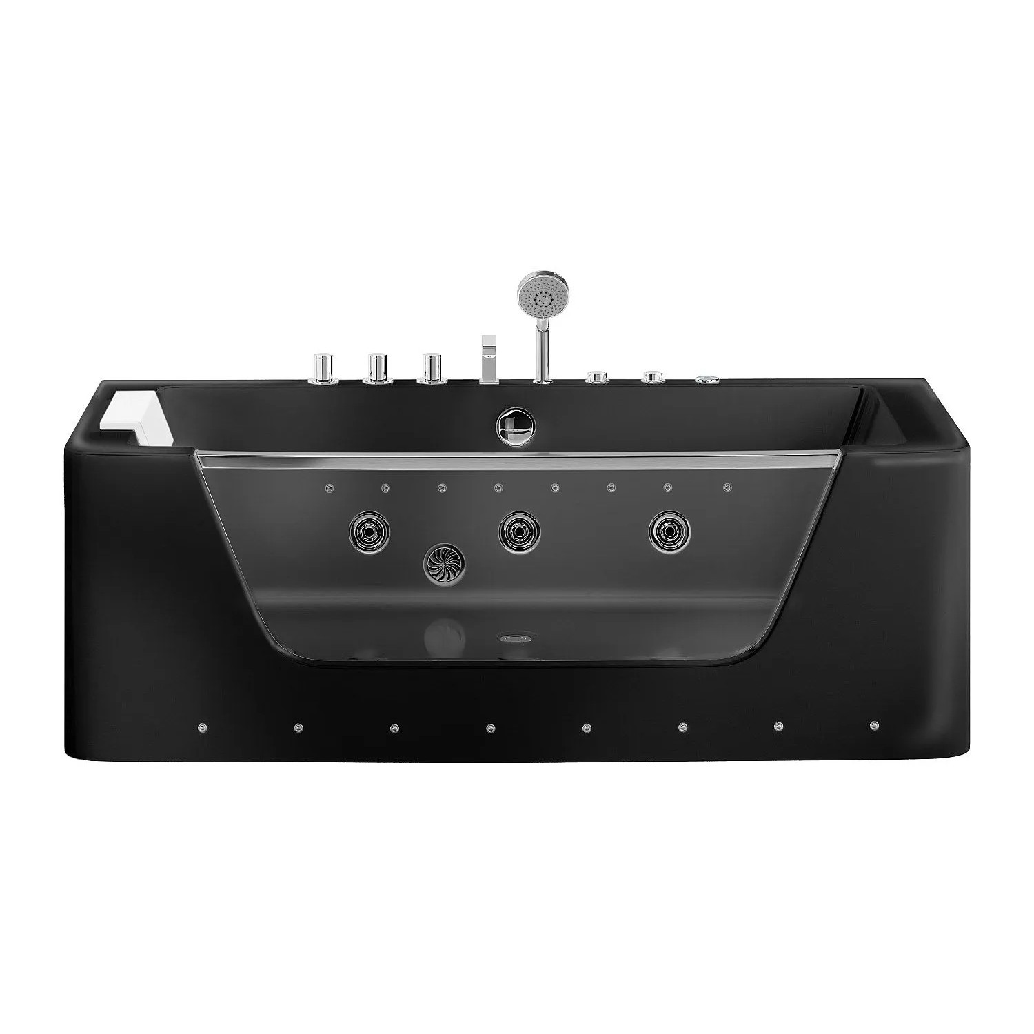 Vente-unique Whirlpoolbadewanne Dyona Schwarz 170 cm