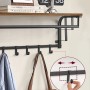 Songmics Wandgarderobe Barnet-old mit Ablage, 5 Haken, braun-schwarz. Praktische Flurgarderobe im Industrie-Design.