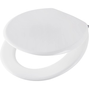 Weißer baliv WC-Sitz Laya mit Absenkautomatik und Holzkern.