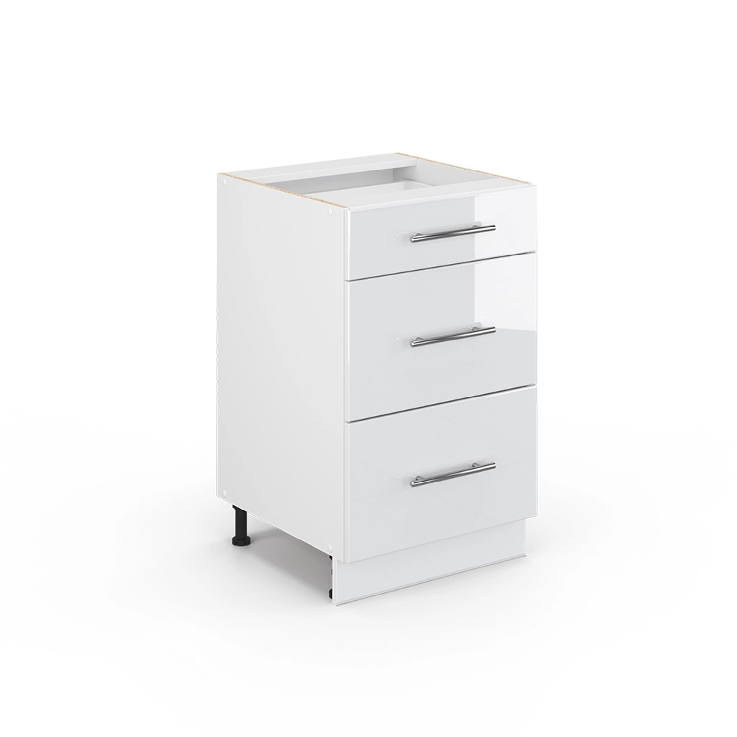 Vicco Badschrank Fame-Line Weiß Hochglanz/Weiß 50 x 82 cm ohne Arbeitsplatte
