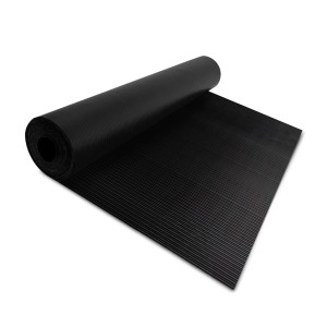 KARAT Gummiläufer Fein Gerippt Universal Gummimatte aus SBR Rutschfest 100 x 100 x 0,3 cm