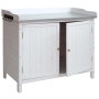 PROREGAL Gartenschrank Mit Arbeitsplatte 86x104x52cm Outdoor Tanne Holz Weiß