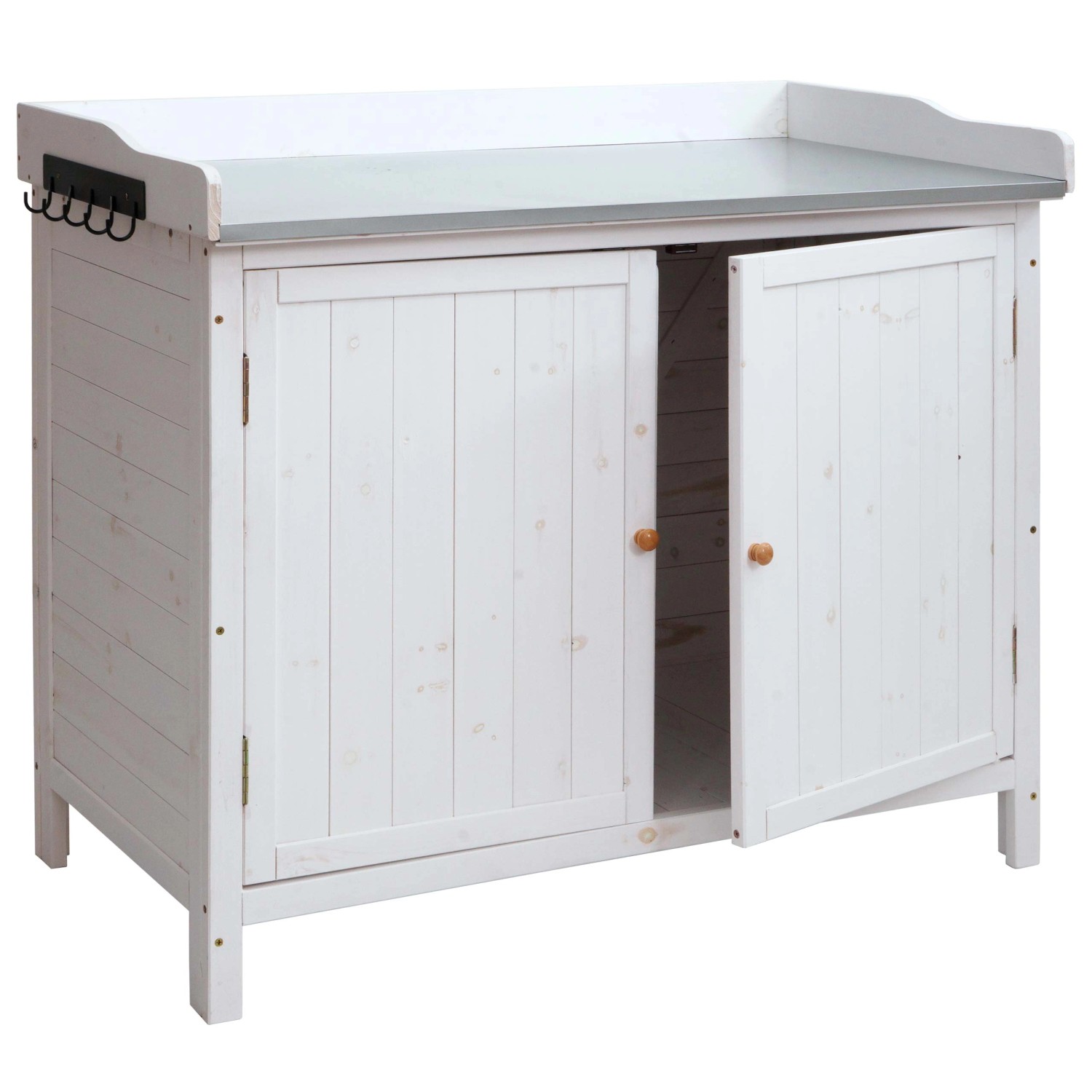 PROREGAL Gartenschrank Mit Arbeitsplatte 86x104x52cm Outdoor Tanne Holz Wei günstig online kaufen