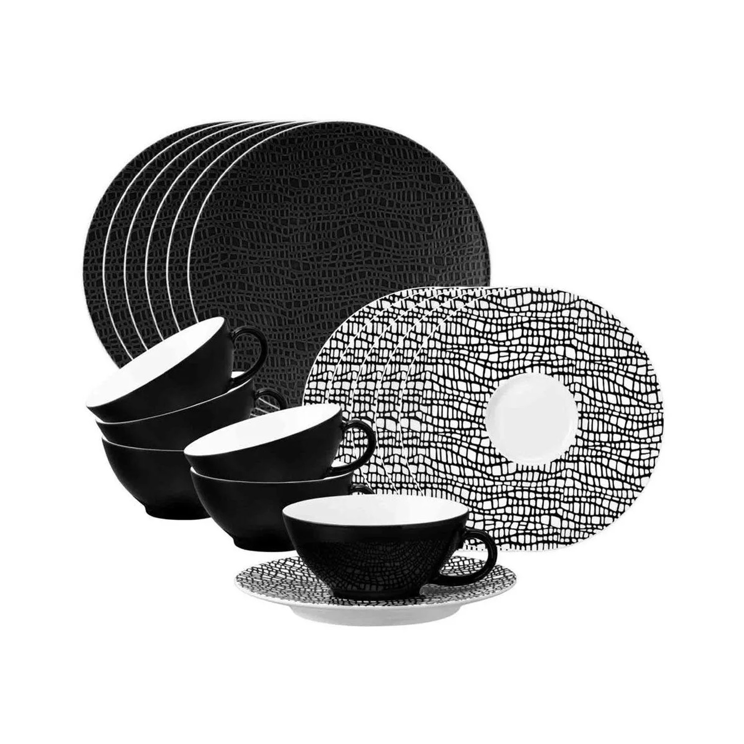 Seltmann Weiden Life Fashion Teeservice 18-teilig Glamorous Black