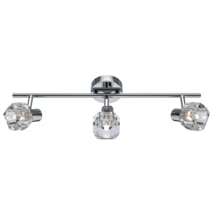 Halogen-Spot Sarentino mit 3 Leuchten, Chrom und Glas.