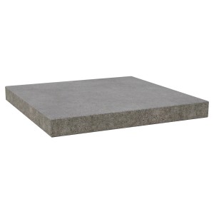 Gehwegplatte Zementgrau, 50x50 cm, Beton mit Fase für Terrasse & Garten.