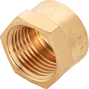 Gewinde-Kappe aus Rotguss, 18,6 mm (Rp 1/2), zum Verschließen von Gewindefittings.