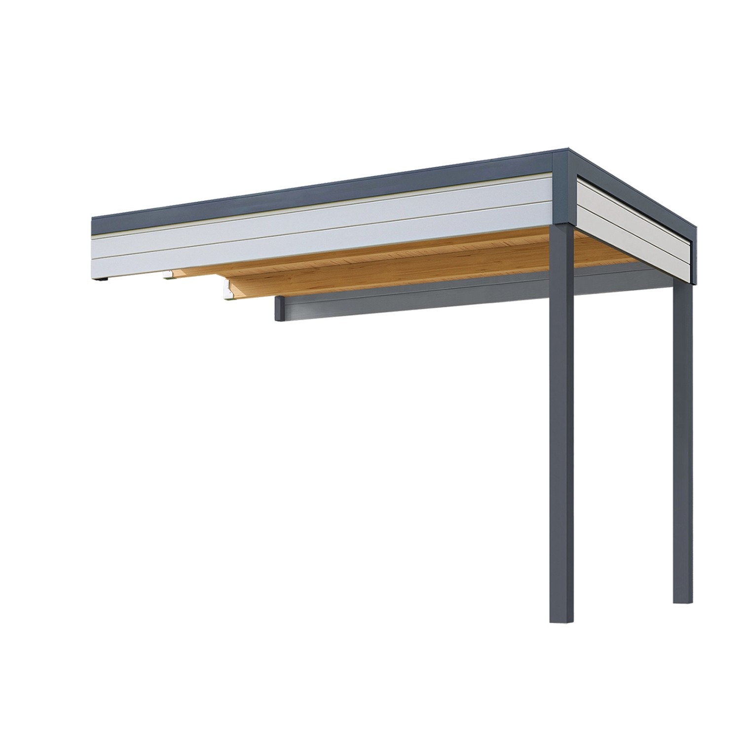 Weka Anbau 2 für Weka Gartenhaus Batu 1 Light Grey 300 cm x 200 cm