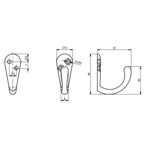 SOTECH Garderobenhaken SOFIA Klein Schwarz