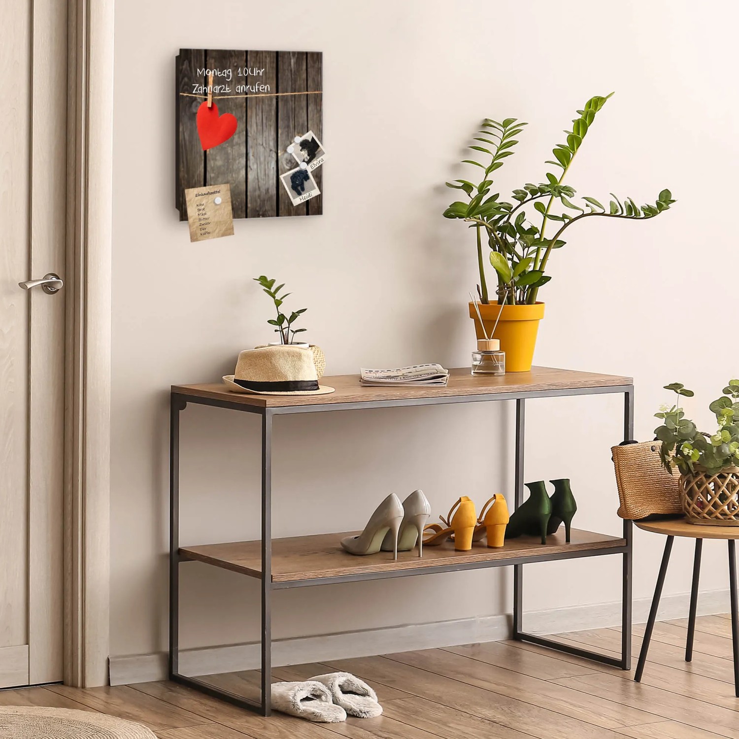 Banjado Schlüsselkasten Glas 30x30cm mit Motiv Kurznachricht, Magnettafel und 50 Haken.