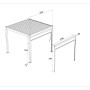 Technische Zeichnung: Weide Sonnenrollo für Weide Pergola 3 M in Weiss mit Maßen.