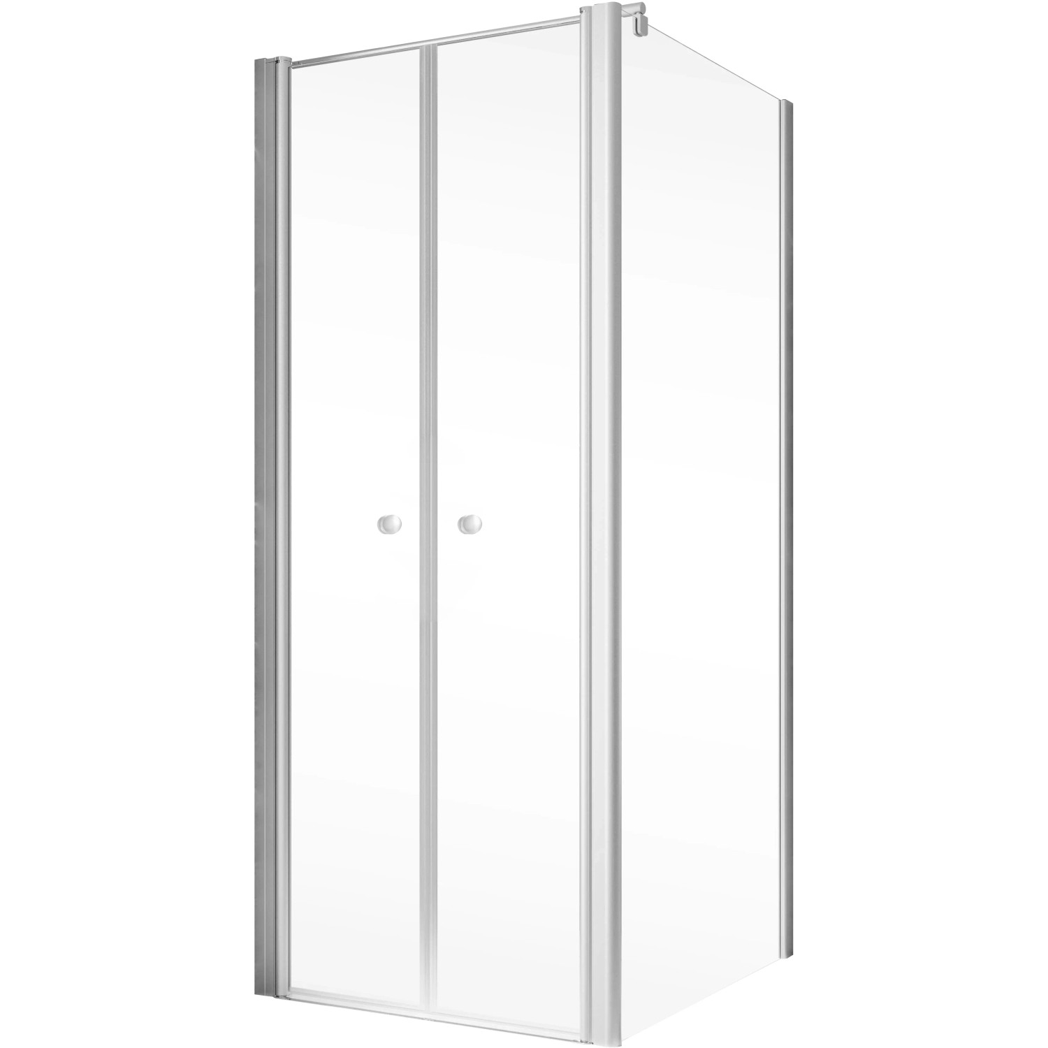 Schulte ExpressPlus Duschtür mit Seitenwand, Alu-Natur, 200x80 cm. Pendeltür für barrierefreies Bad.