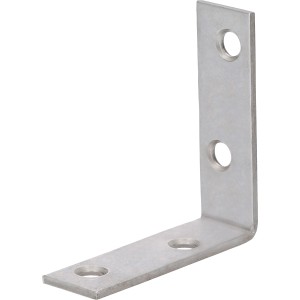 Stuhlwinkel aus Edelstahl, 60x60x18 mm, mit Löchern zur einfachen Montage.