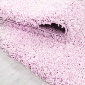 Ayyildiz Hochflorteppich Life 1500 Pink, runder Shaggy Teppich, Detailansicht.