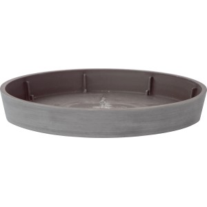 Runder, grauer Nova Vita Untersetzer (Ø 40 cm) für Pflanzkübel, ideal für den Außenbereich.