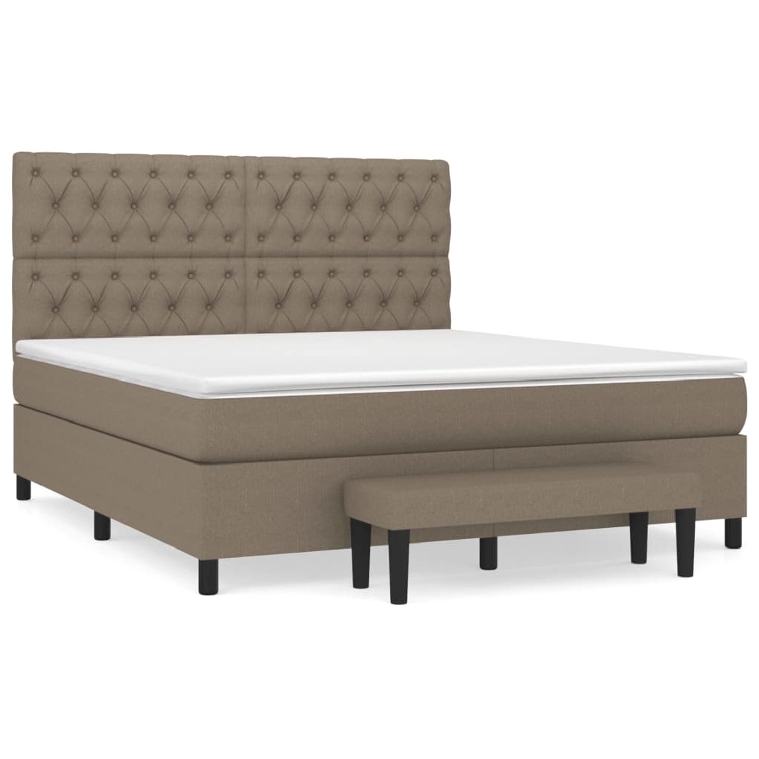 vidaXL Boxspringbett mit Matratze Taupe 160x200 cm Stoff1468722