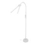 Weiße LUXULA LED Stehlampe mit Doppelkopf für Schreibtisch und Arbeitsplatz.