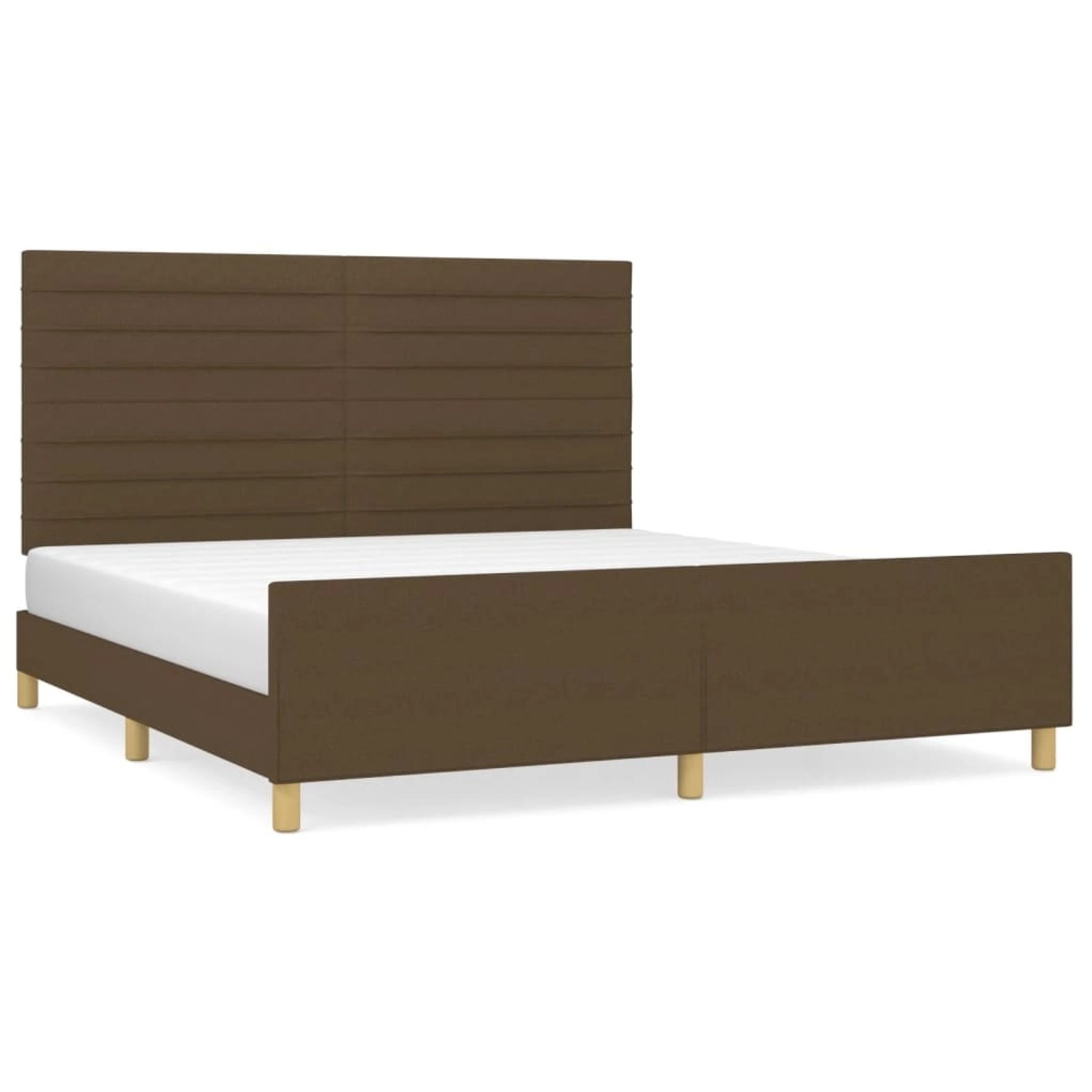 vidaXL Bettgestell mit Kopfteil Dunkelbraun 180x200 cm Stoff Modell 5138904 günstig online kaufen