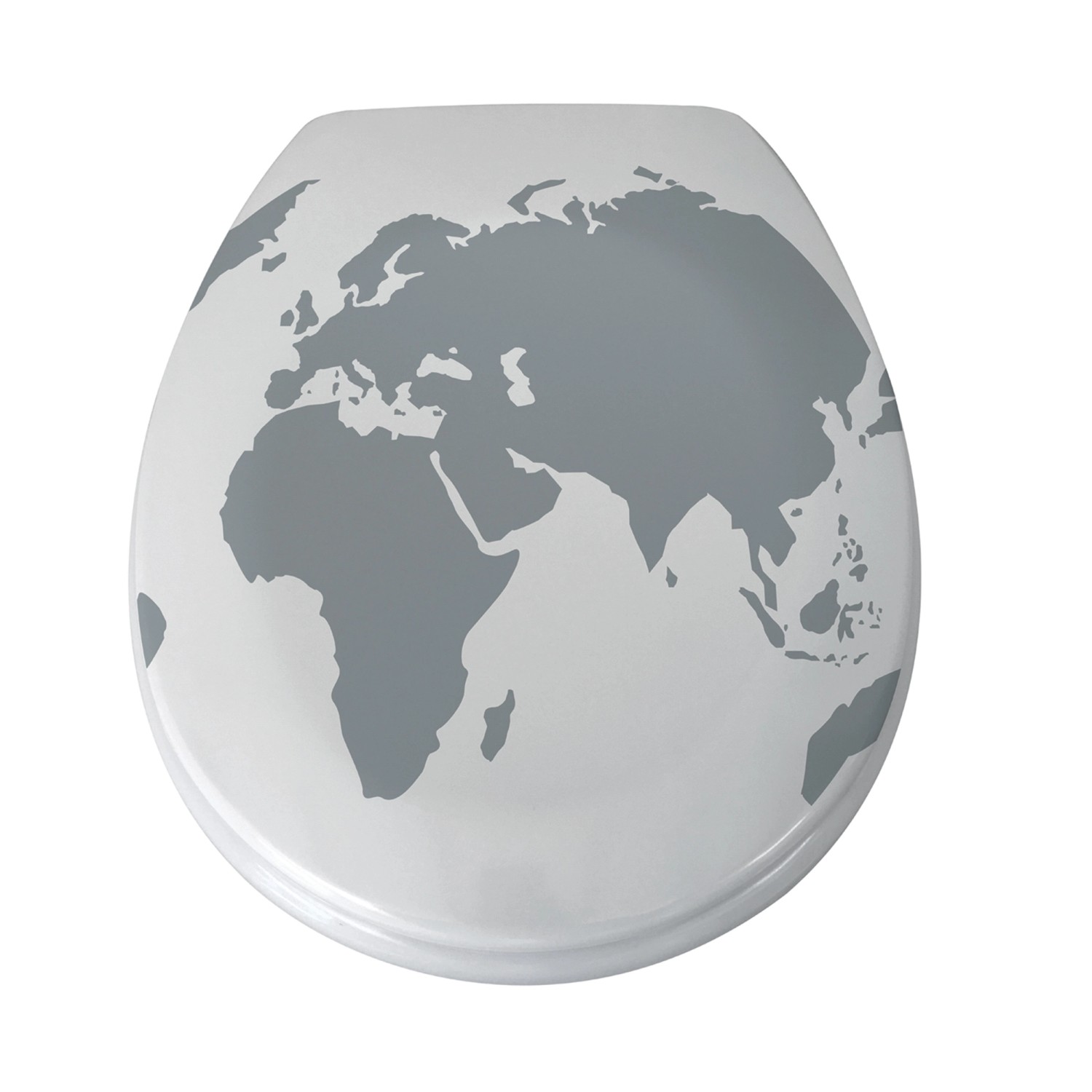 MSV WC-Sitz World Duroplast Soft-Close 45,5 cm x 37 cm x 5 cm Grau-Weiß günstig online kaufen