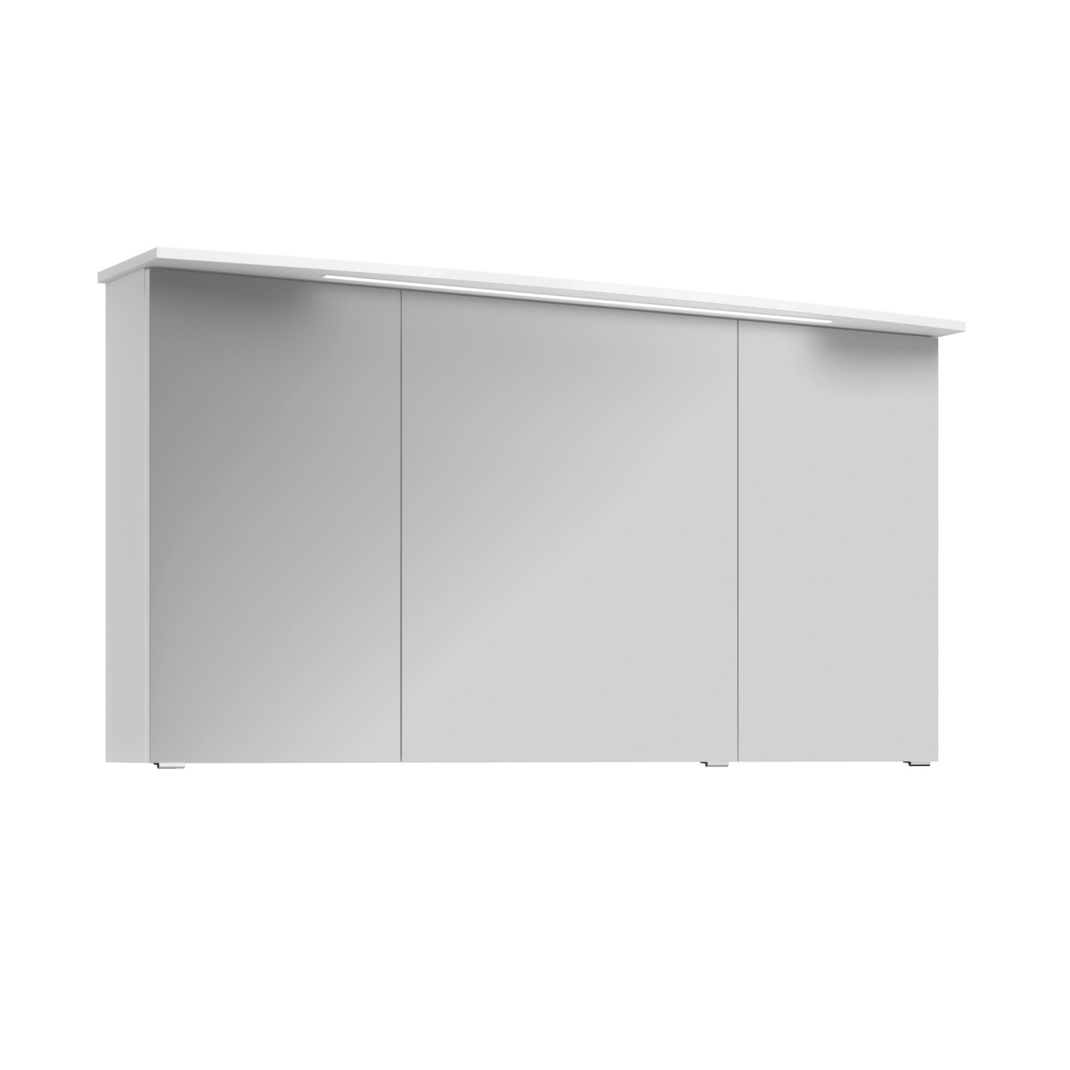 Pelipal Spiegelschrank, Serie 4010, weiß hochglanz, 140 cm breit, mit LED-Beleuchtung.