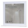 Weißer MCW Wandspiegel F75 mit Ablagefläche, quadratisch, reflektiert modernes Badezimmer. Ideal für Bad.
