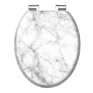 Schütte WC-Sitz Marmor Stone mit Absenkautomatik, MDF, O-Form.