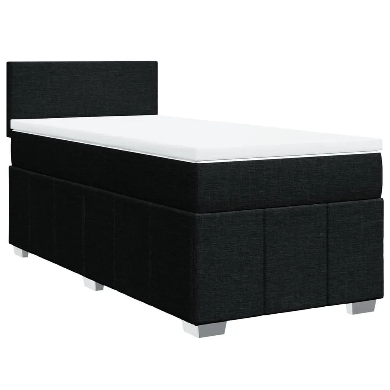 vidaXL Boxspringbett mit Matratze Schwarz 90x190 cm Stoff 3286918