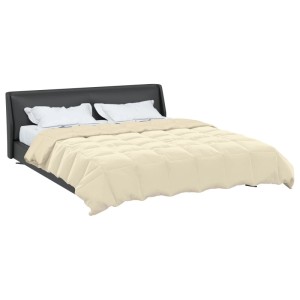vidaXL Sommerdecke Gepolstert Creme 220 x 240 cm Mikrofaser 42025986