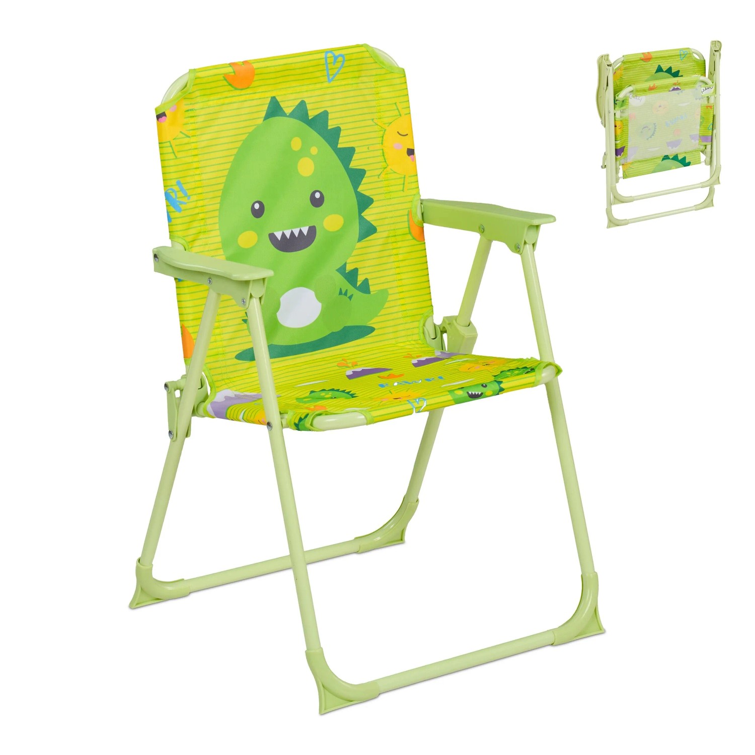 Relaxdays Kinder Klappstuhl Polyester Eisen Bunt Monster Klappbar Rutschfest 51,5 cm x 36 cm x 37,5 cm 0,9 kg