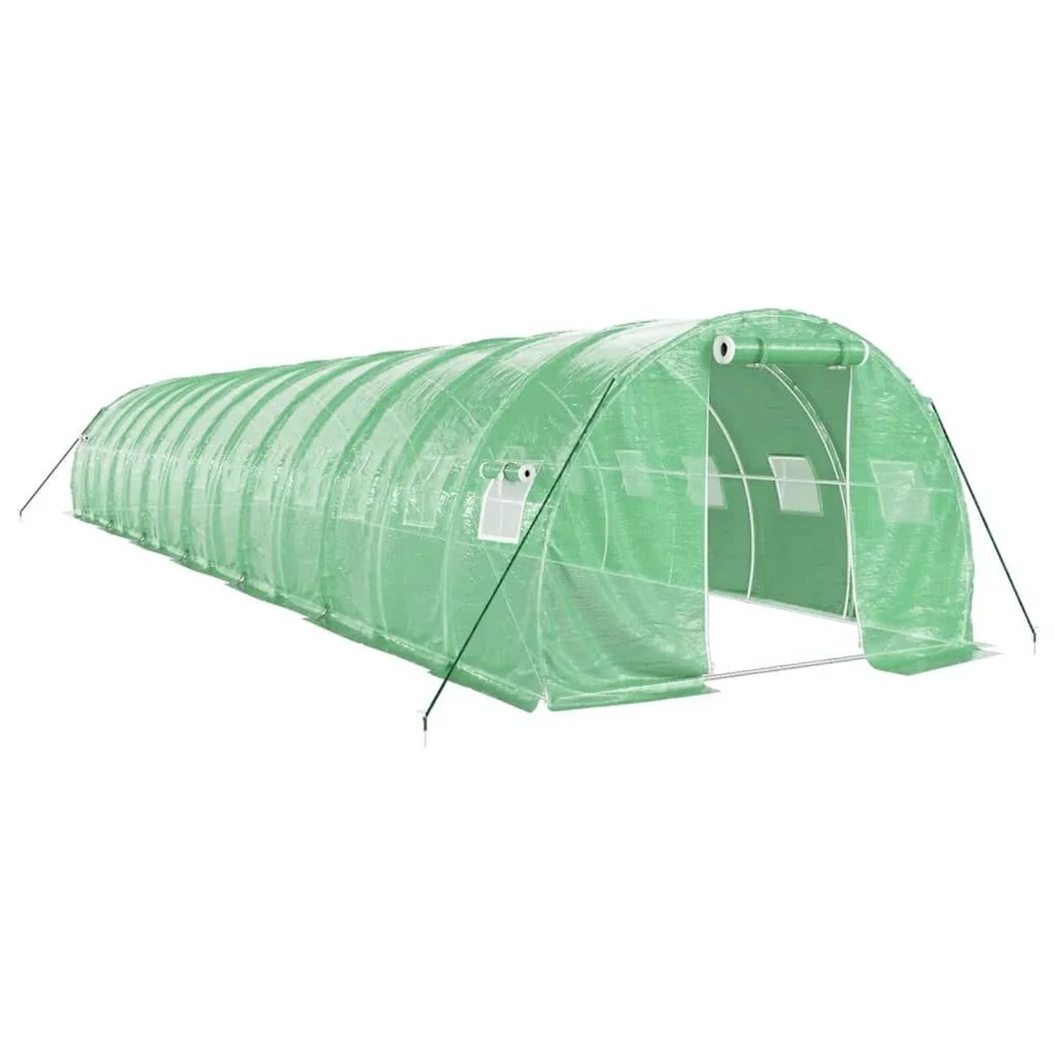 vidaXL Gewächshaus mit Stahlrahmen Grün 42 m² 14x3x2 m 3188044