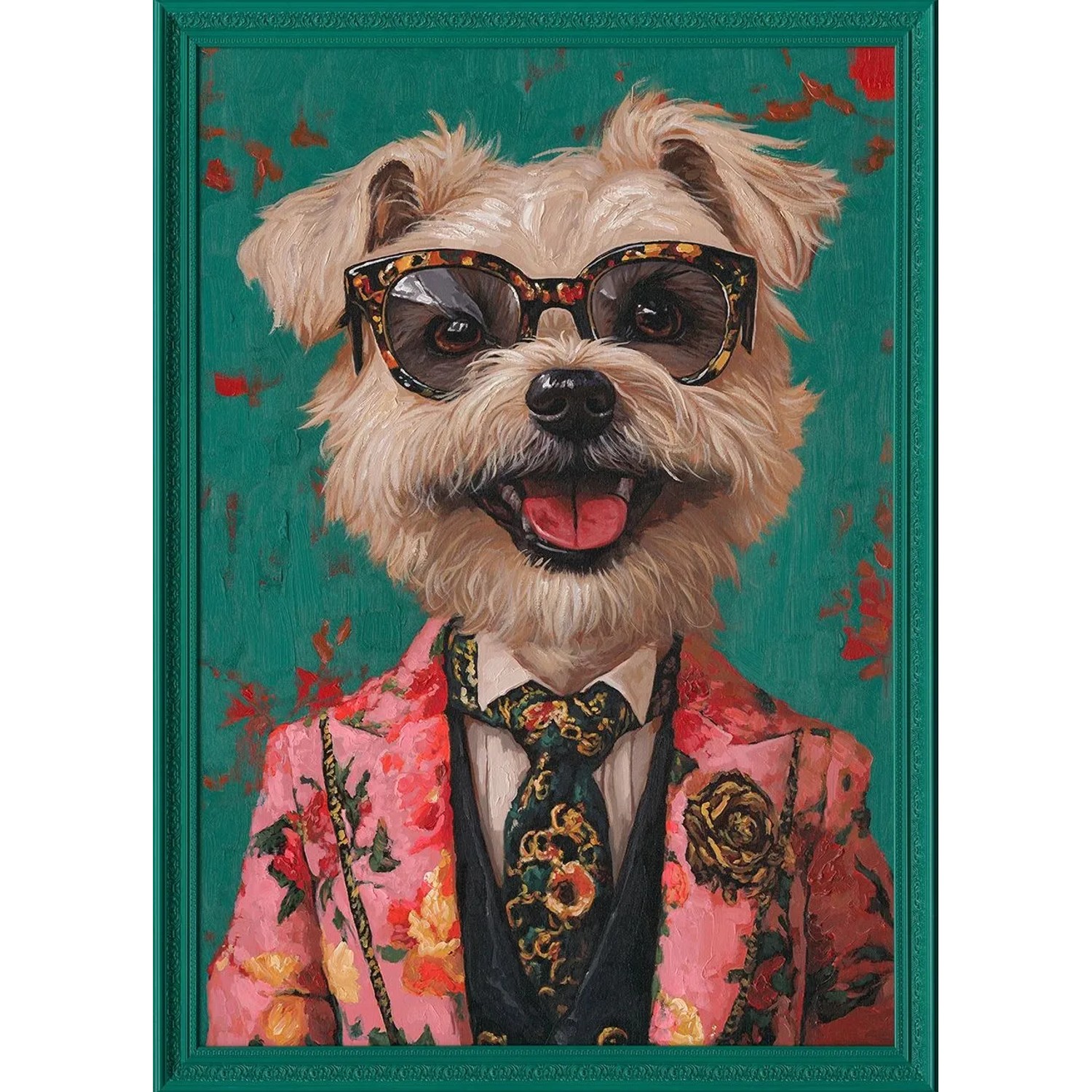 Art Universe Leinwandbild Flower Dressed Westie 70 x 100 cm