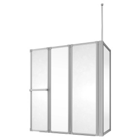 Wannenwand DF/7 METACRILATED - 140×130cm, Weiß, Metall, Für Badewannen-Abtrennung