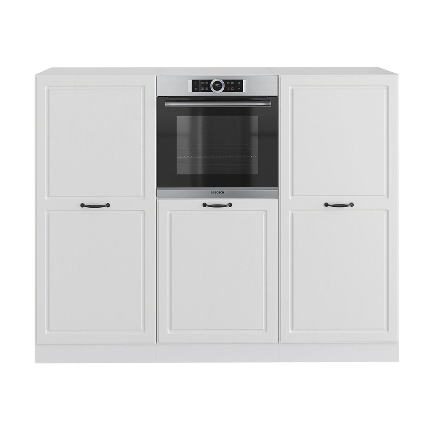 Vicco R-Line Küchenblock Weiß Landhaus/Weiß 180 cm ohne Arbeitsplatte günstig online kaufen