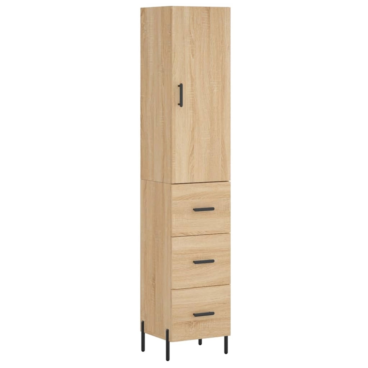 vidaXL Highboard Sonoma-Eiche 34,5x34x180 cm Holzwerkstoff 3198860
