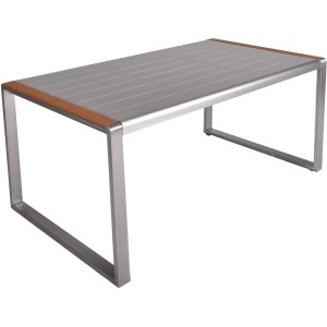 Silberner Gartentisch aus dem 5-teiligen Gartenmöbel-Set Ava von Garden Pleasure.