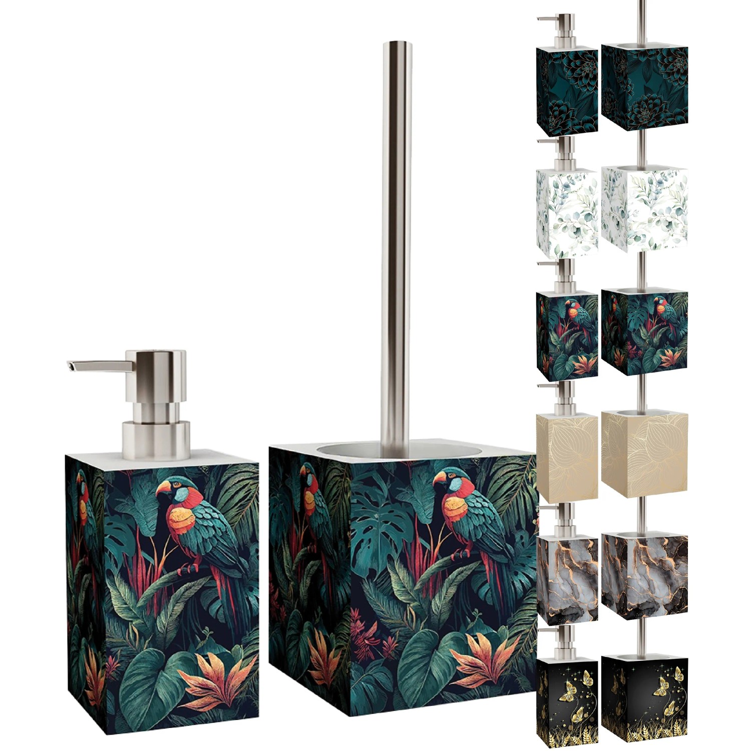 Sanilo Flüssigseifenspender und WC Bürste Set Exotic Edelstahl kaufen bei OBI