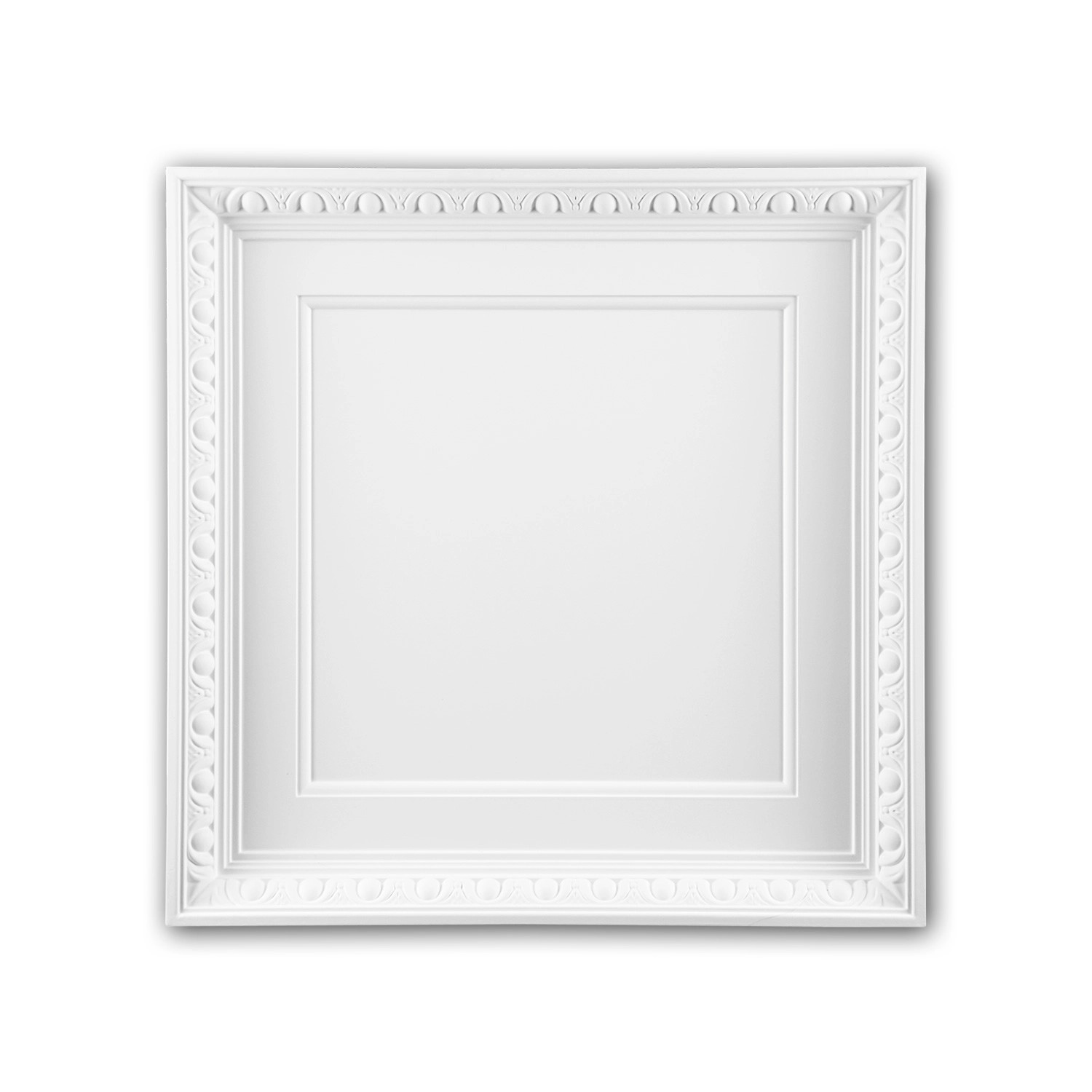 PROFHOME 157001 Deckenplatte Deckenelement Wandpaneel Stuckdekor, 60,0 cm x 60,0 cm x 6,9 cm Weiß
